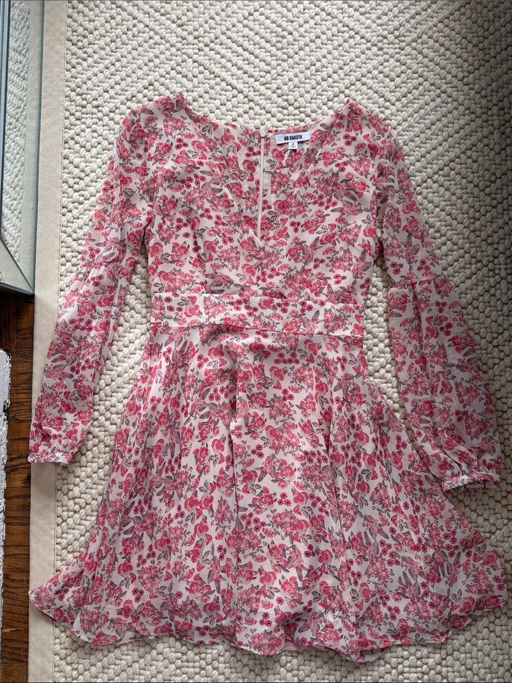 BB Dakota Pink Floral Long Sleeve Girls Dress